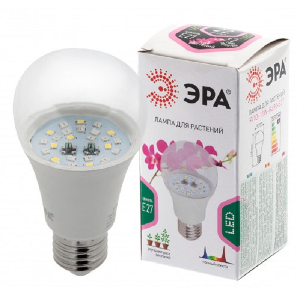 Лампа ЭРА FITO-11W-RA90-E27 LED для растений полного спектра (Б50603)