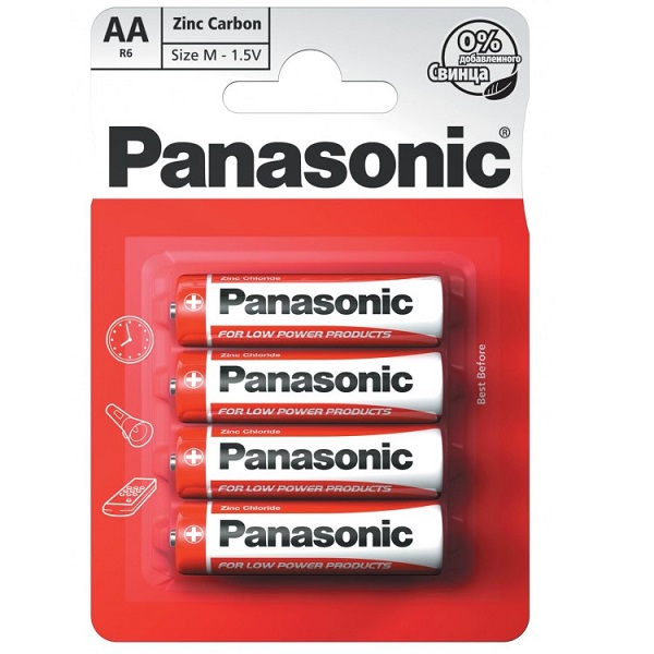 Батарейка PANASONIC ZincCarbon R6 ВР4 (4/48/144)