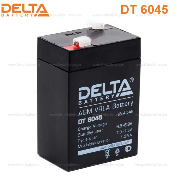 Аккумуляторная батарея DELTA DT 6045 6В 4,5Ач 