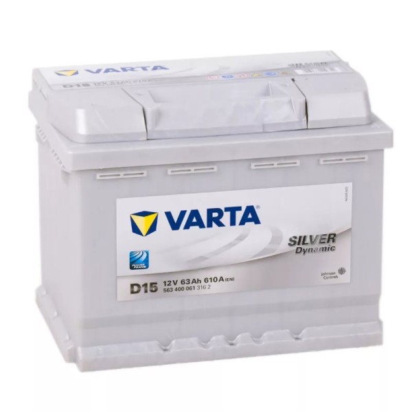 Авто аккумулятор VARTA Silver Dynamic D15 63Ач пуск. ток 610А. (119754)