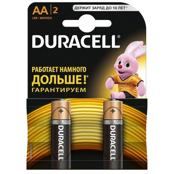 Батарейка DURACELL LR6 BL2 BASIC (Б26814) (2/40)