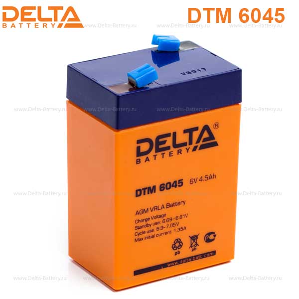 Аккумуляторная батарея DELTA DTM 6045 6В 4,5Ач