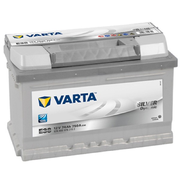 Авто аккумулятор VARTA Silver Dynamic E38 74Ач пуск.ток 750 тол.клеммы о.п. (119792)