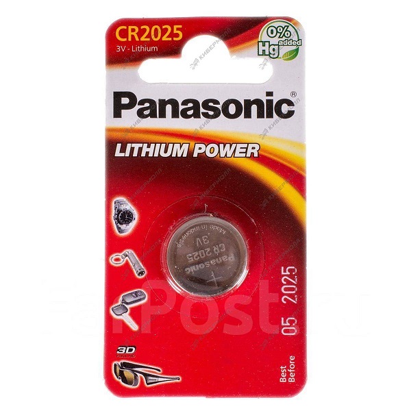 Батарейка PANASONIC Cell CR2025 BP1 3В