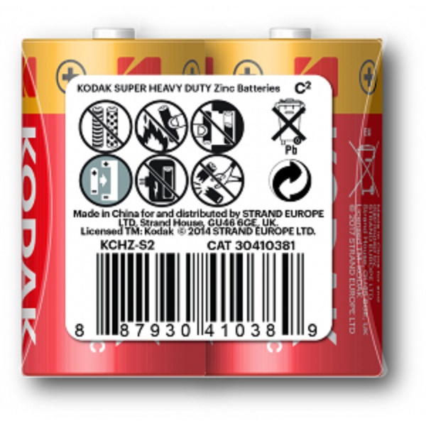 Батарейка KODAK SUPER HEAVY DUTY Zinc R14 SH2 (Б5140) (2/24/144)