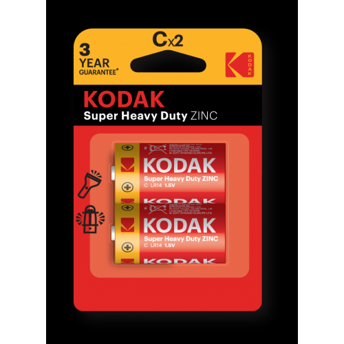 Батарейка KODAK SUPER HEAVY DUTY Zinc R14 BP2 (Б5136) (2/20/200)