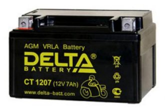 Мото аккумулятор DELTA CT 1207.2 пуск.ток 130А стартерный