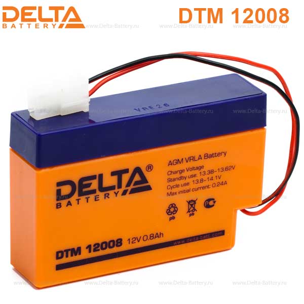 Аккумуляторная батарея DELTA DTM 12008 12В 0,8Ач 