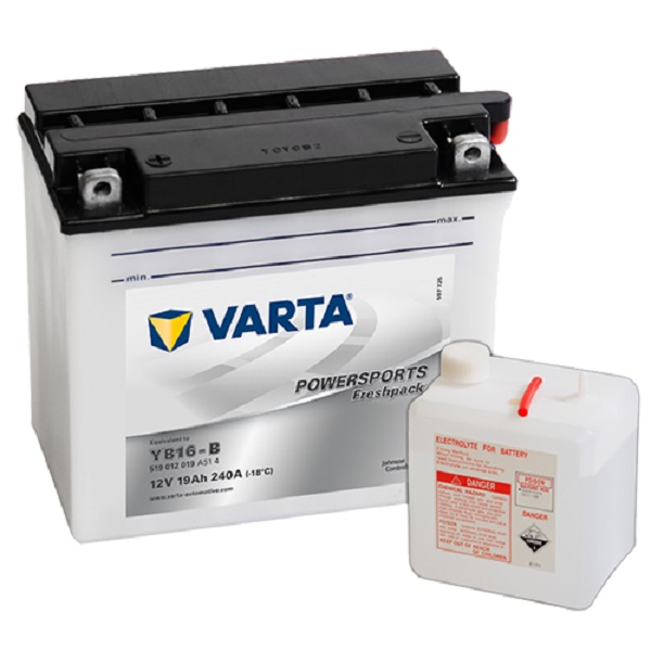 Мото аккумулятор VARTA 12В 19Ач POWERSPORTS Freshpack 519 012 019 Specs YB16-B (CB16-B) пуск.ток 240А