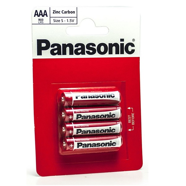 Батарейка PANASONIC ZincCarbon R03 ВР4 (4/48/144)