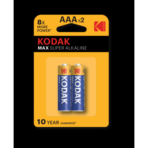 Батарейка KODAK MAX SUPER Alkaline LR03 BP2 (Б0005132) (2/20/100)