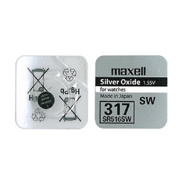 Батарейка MAXELL 317 SR516SW SR62 часовая