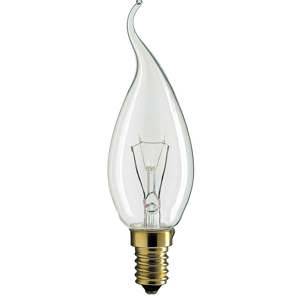 Лампа PHILIPS Deco BXS35 25Вт Е14 230В CL свеча на ветру