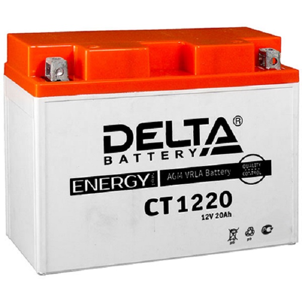 Мото аккумулятор DELTA CT 1220 12В 20Ач пуск.ток 260А о.п. (Y50-N18L-A)