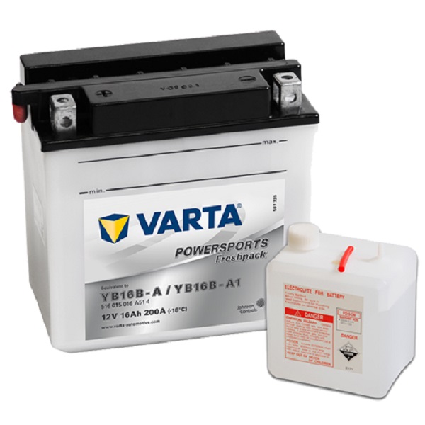 Мото аккумулятор VARTA POWERSPORTS Freshpack 16Ач пуск.ток 200А п.п. YB16B-A (YB16B-A1) (140529)
