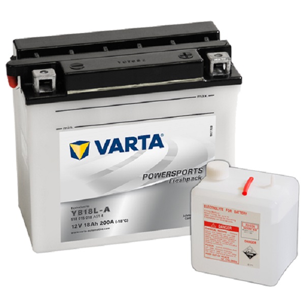 Мото аккумулятор VARTA 12В 18Ач POWERSPORTS Freshpack 518 015 018 Specs YB18L-A (CB18L-A) пуск.ток 200А
