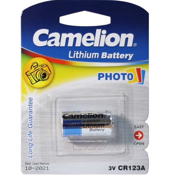 Батарейка Camelion Lithium Photo CR123 BP1 3В