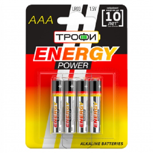 Батарейка ТРОФИ LR03 4BL ENERGY POWER ALKALINE (C34915) (4/40/960)