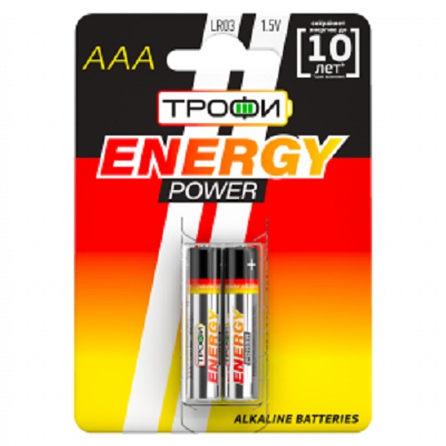 Батарейка ТРОФИ LR03 2BL ENERGY POWER ALKALINE (С34929) (2/40/480)