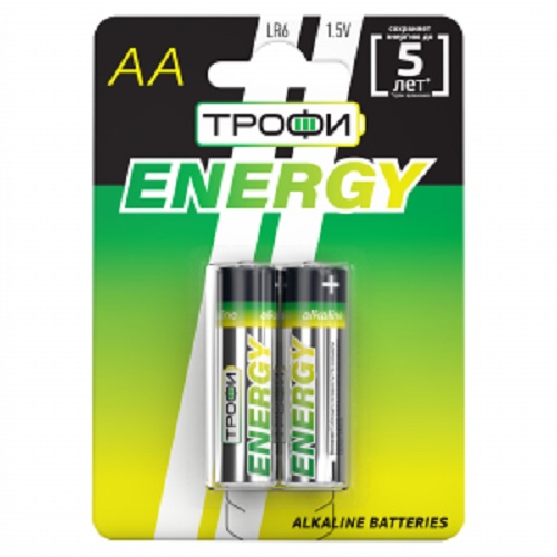 Батарейка ТРОФИ LR6 2BL ENERGY ALKALINE (Б17045) (2/20/360)