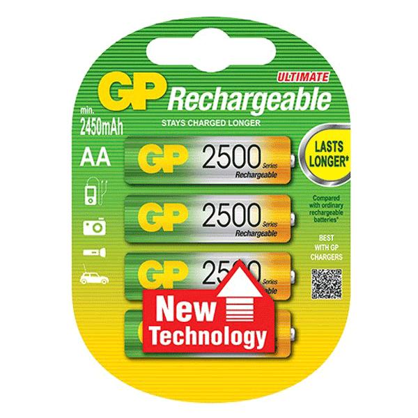 Аккумулятор GP AA 2500мАч 250AAHC-2DECRC4 BP4 (4/40/400)
