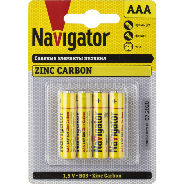 Батарейка Navigator NBT-NS R03 BP4