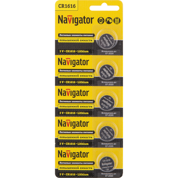 Батарейка Navigator NBT CR1616 BP5 3В