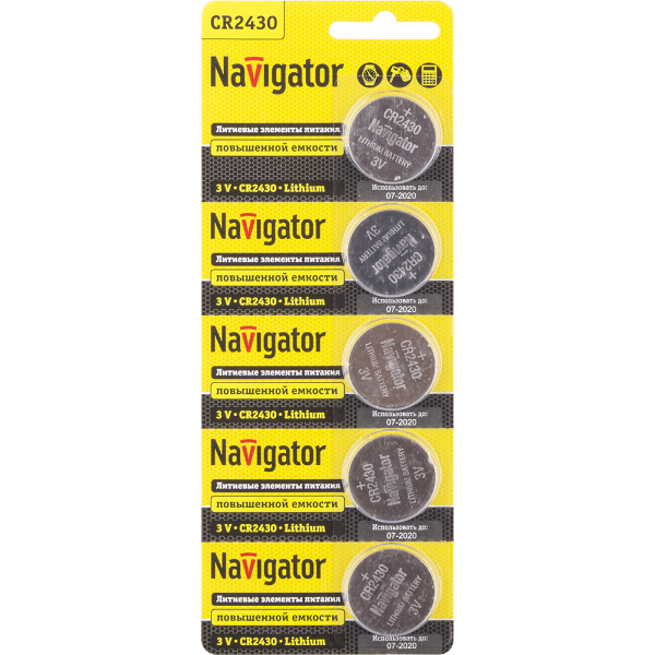 Батарейка Navigator NBT CR2430 BP5 3В