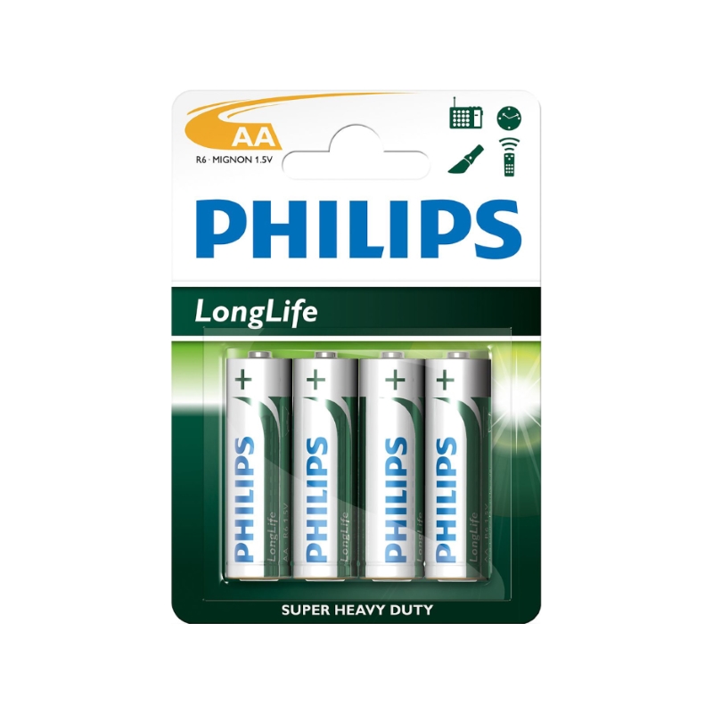 Батарейка PHILIPS R6 Longlife BL-4 (4/48)   