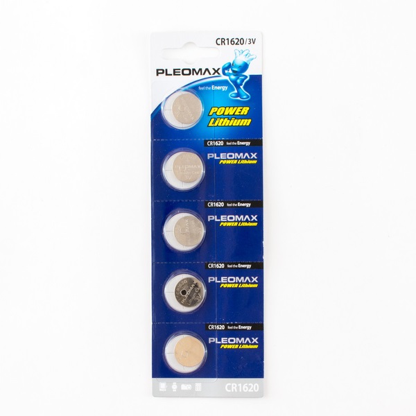 Батарейка Pleomax CR1620 BP5 3В (С22239)