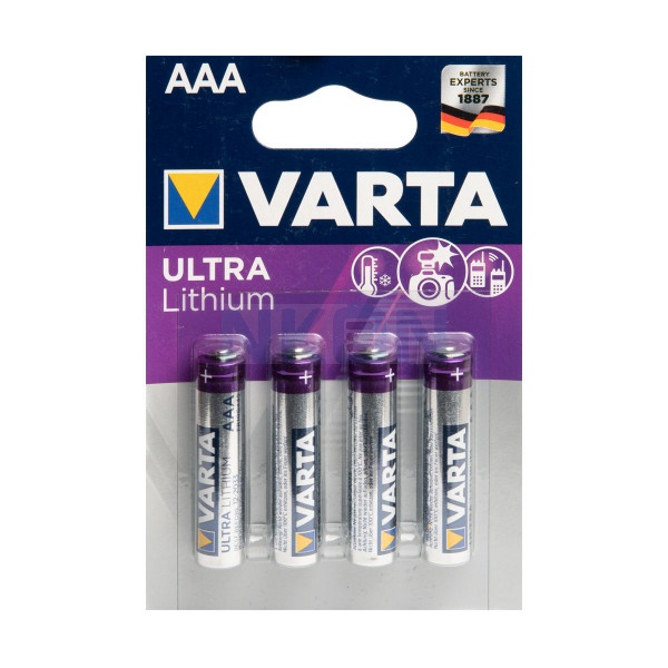 Батарейка VARTA Ultra Lithium LR03 BP4 (680436)