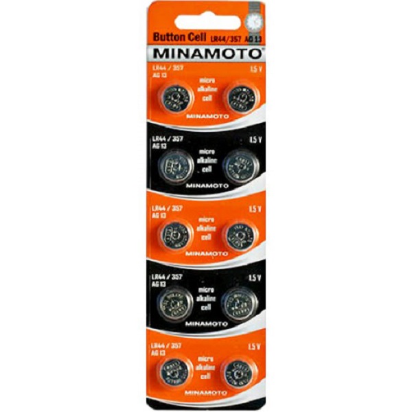 Батарейка MINAMOTO LR-44 (357) AG13 BL-10 (10/200)