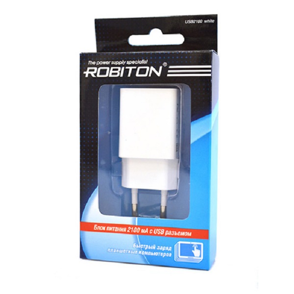 Блок питания Robiton USB2100 5В 2100мА черный