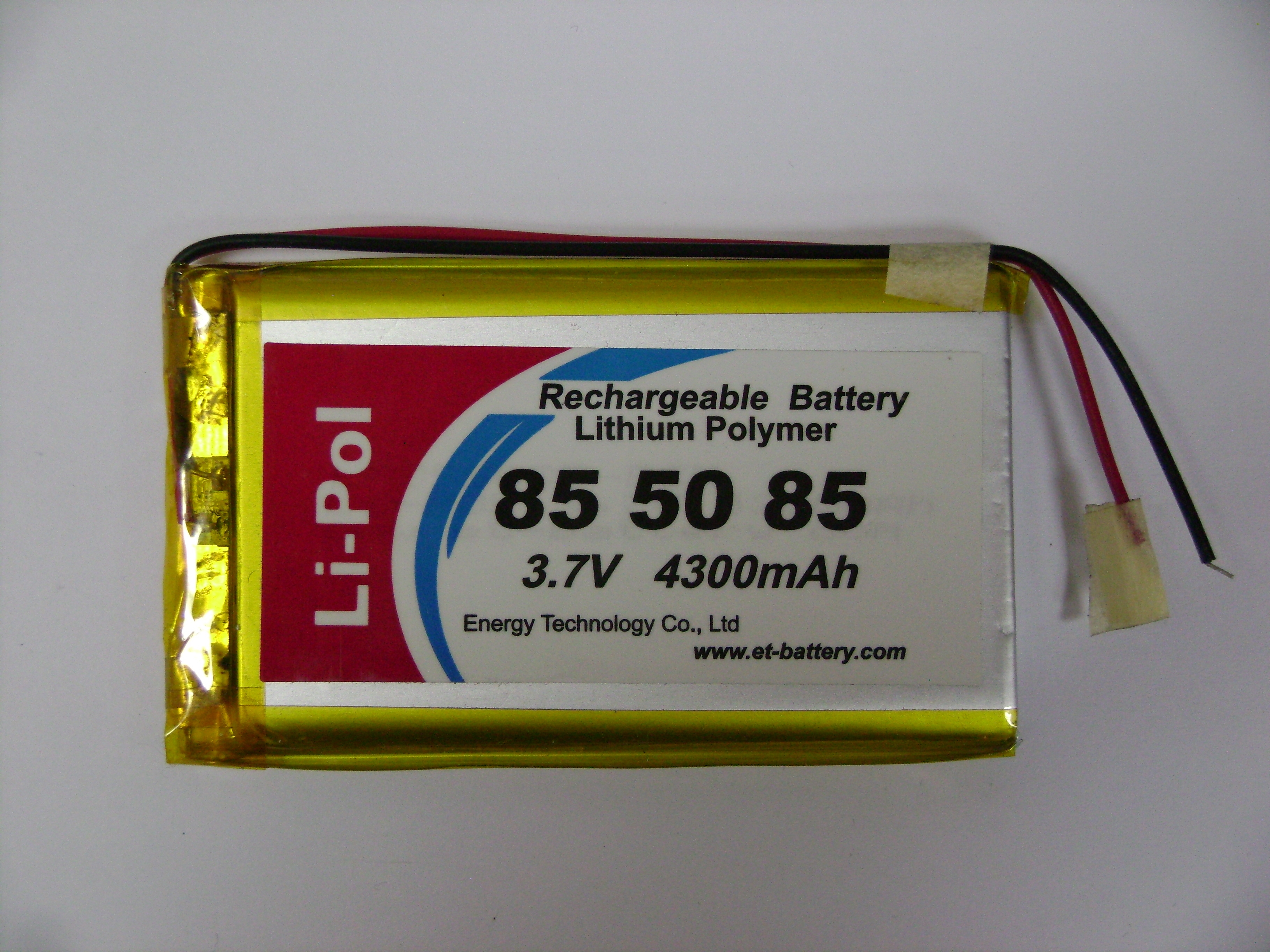Элемент литий-полимерный ET LP855085-PCM 3,7V 4300mAh с платой защиты