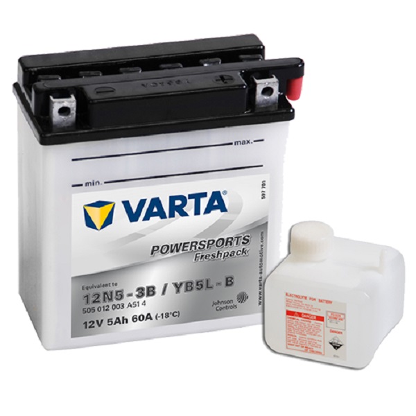 Мото аккумулятор VARTA POWERSPORTS Freshpack  5Ач пуск.ток 60А YB5L-B (140413)