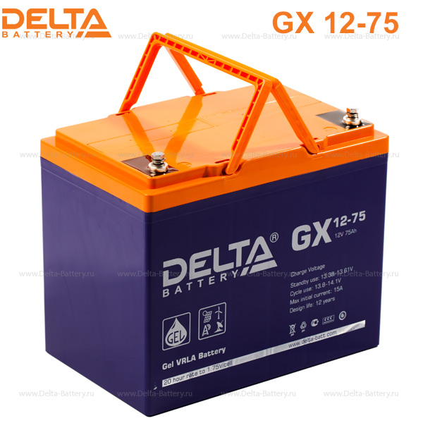 Аккумуляторная батарея DELTA GX 12-75 12В 75Ач 10лет
