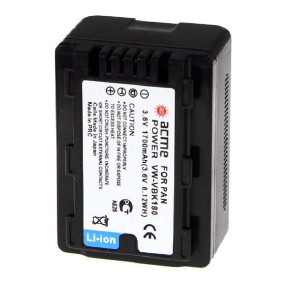 Аккумулятор фото/видео AcmePower VBK180 3,6В 1700мАч Li-ion для Panasonic :HDC-HS60 / HDC-SD60 