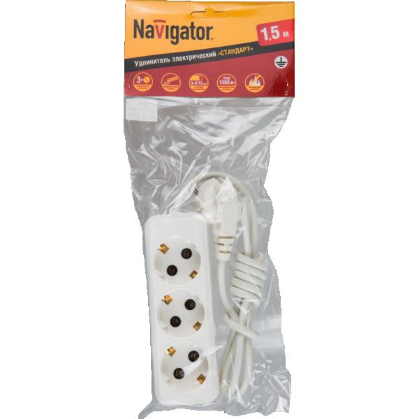 Удлинитель Navigator NPE-S1-03-500-Е-3х0,75 3гн. с/з 5м