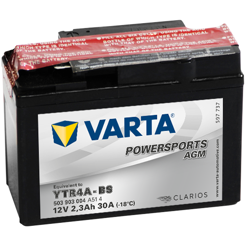 Мото аккумулятор VARTA POWERSPORTS AGM  3Ah пуск.ток 30A YTR4A-BS