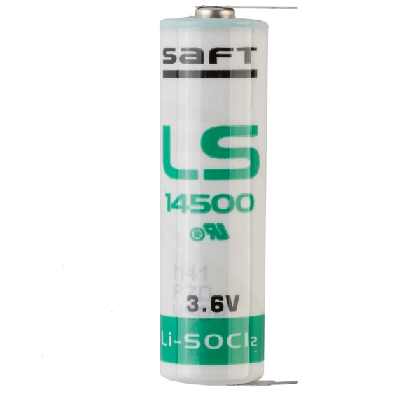 Элемент питания SAFT LS14500 CNR литиевый 3,6В (типоразмер АА) c радиальными выводами