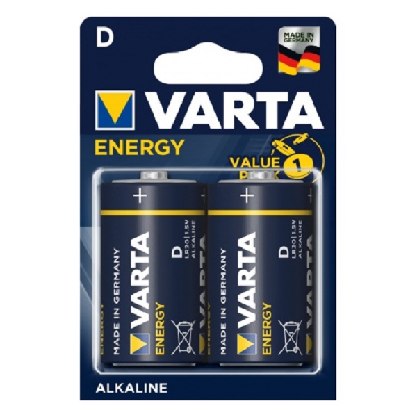 Батарейка VARTA  Energy LR20 BP2 (626618) (40/200)