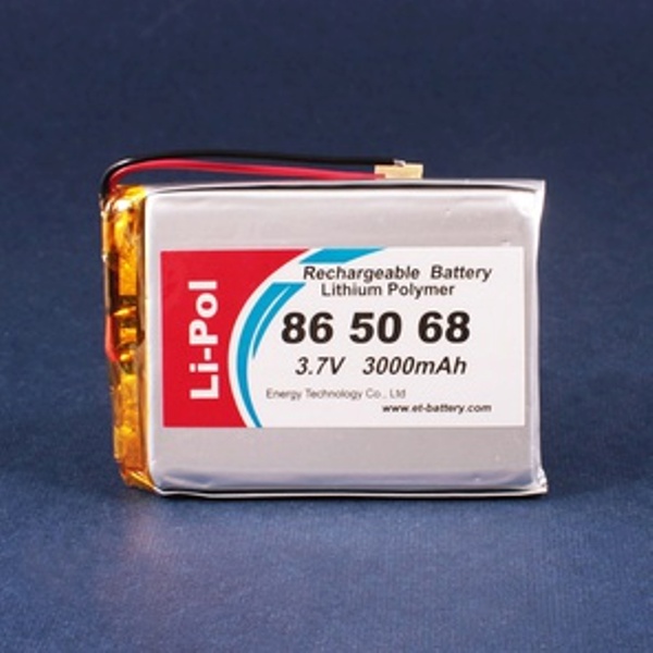 Элемент литий-полимерный  LP865068 3000мАч 3,7В