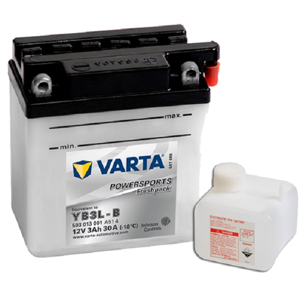 Мото аккумулятор VARTA POWERSPORTS Freshpack  3Ач пуск.ток 30А YB3L-B