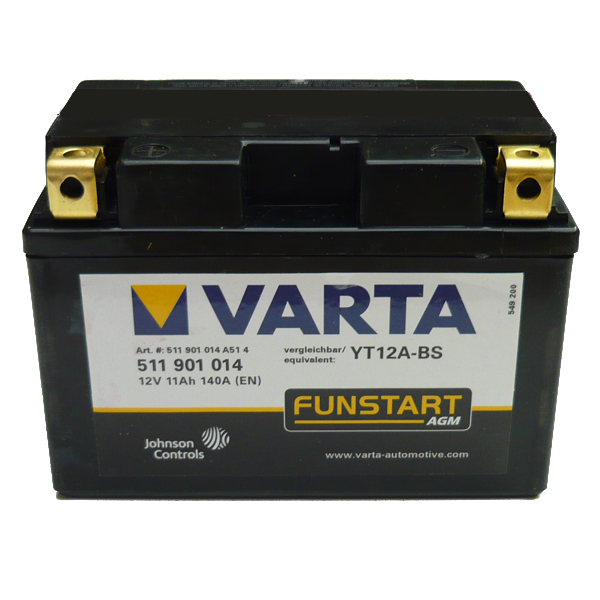 Мото аккумулятор VARTA POWERSPORTS AGM 11Ач пуск.ток 230A п.п. TTZ14S-BS (127469) 