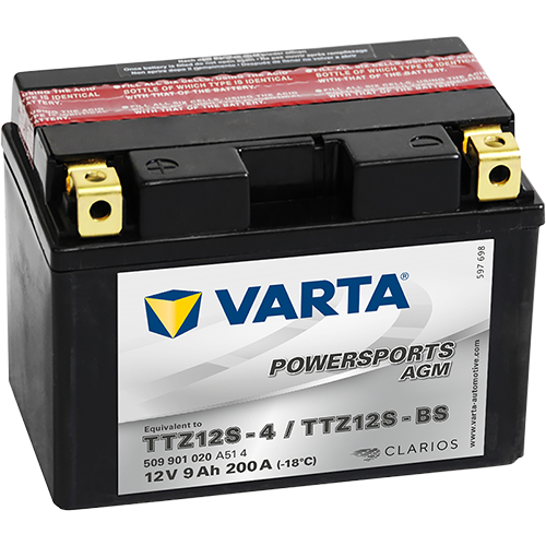 Мото аккумулятор VARTA POWERSPORTS AGM  9Ач пуск.ток 200A п.п. TTZ12S-BS (127414)