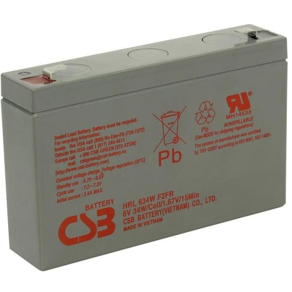 Аккумуляторная батарея CSB HRL 634W 6В 34W 9Ач