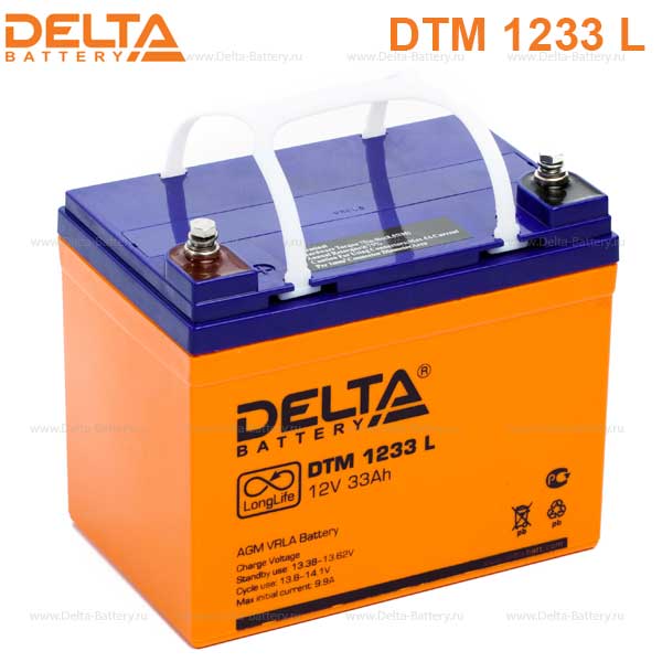 Аккумуляторная батарея DELTA DTM 1233 L 12В 33Ач