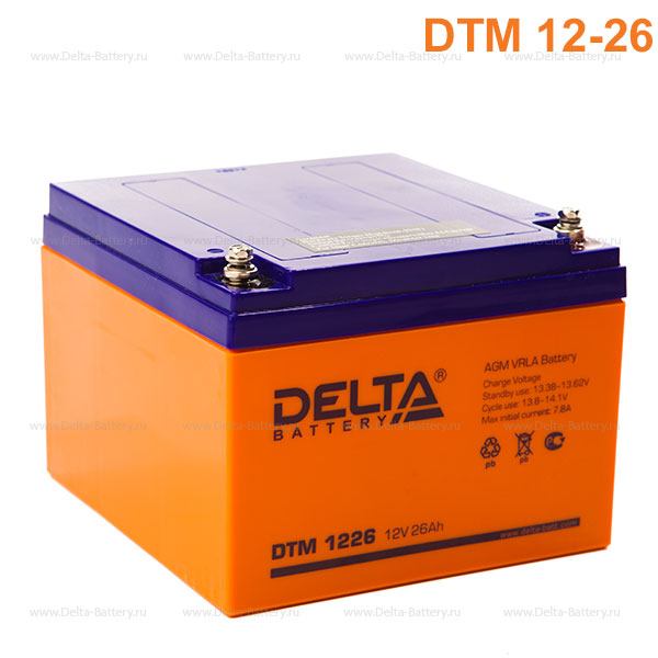 Аккумуляторная батарея DELTA DTM 1226 12В 26Ач