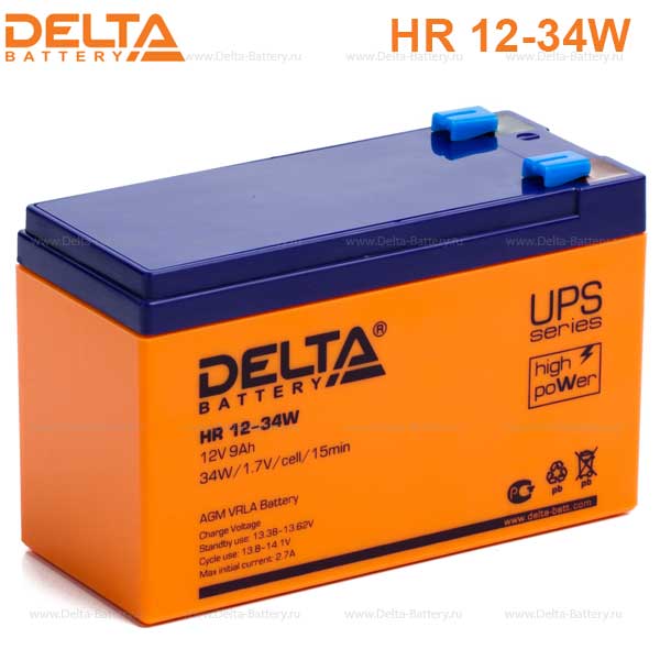 Аккумуляторная батарея DELTA HR 12-34 W 12В 9,0Ач