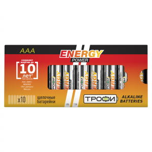Батарейка ТРОФИ LR03 10 BOX ENERGY POWER ALKALINE (Б2908) (10/800)